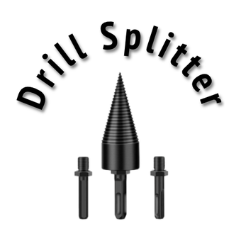 Drill-mounted firewood log splitter